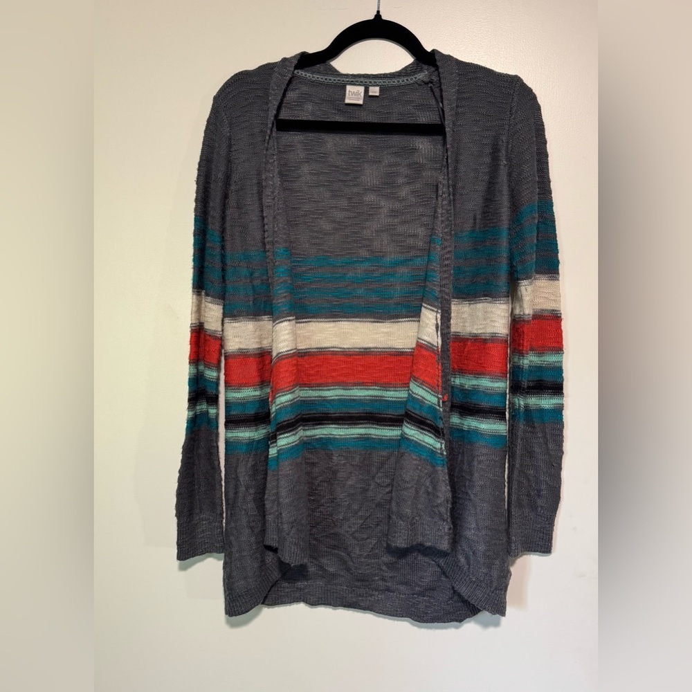 TWIK by Simons Multicolor Striped Open-Front Cardigan